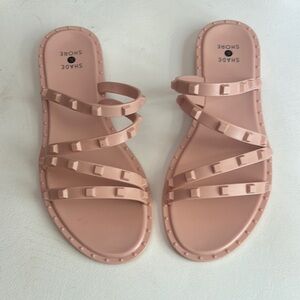 Shade & Shore Women's Pink Studded Sandals